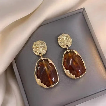 DAIIIBABYYY  -  Retro Charm Geometric Circle Drop Dangle Earrings for Women High Quality Red Enamel Stud Earring Party Jewelry Accessories Gift